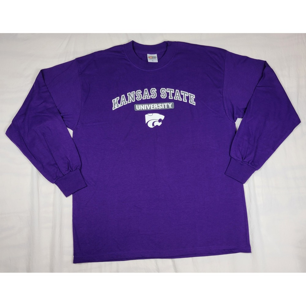 Kansas State Wildcats E5 Sport Long Sleeve T-Shirt Mens XL Purple NCAA USA Made